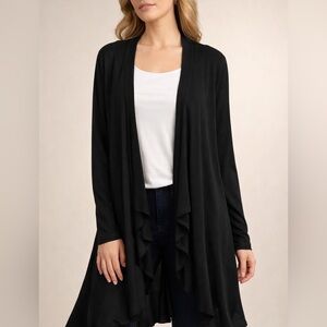 Eileen Fisher Long Jersey Knit Cardigan XLarge Minimalist Transition Spring